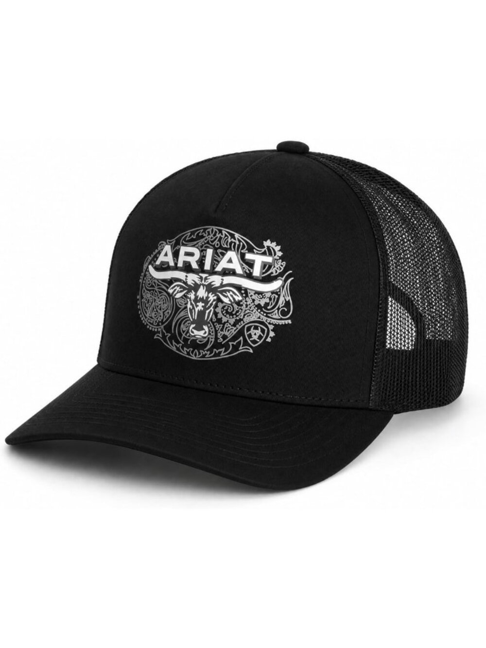 Stylish Men's Paisley Trucker Cap, Snapback Hat, Black - Perfect for Outdoor